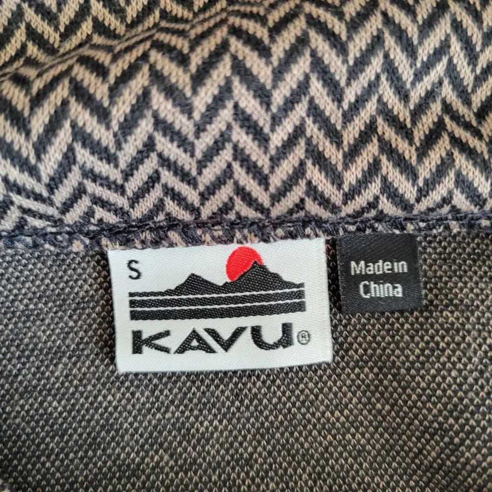 Kavu Knit Mini Skirt Stretch Granola Herringbone Brown Elastic Waist Women Small